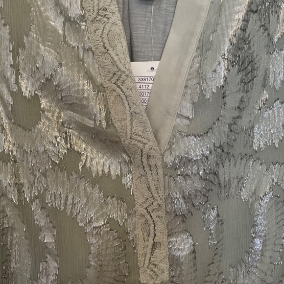 NWT Anthropologie Metallic Starshine Henley Top - Picture 6 of 7